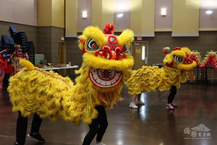 參與學員實際演練臺灣舞獅的基本技巧與步伐