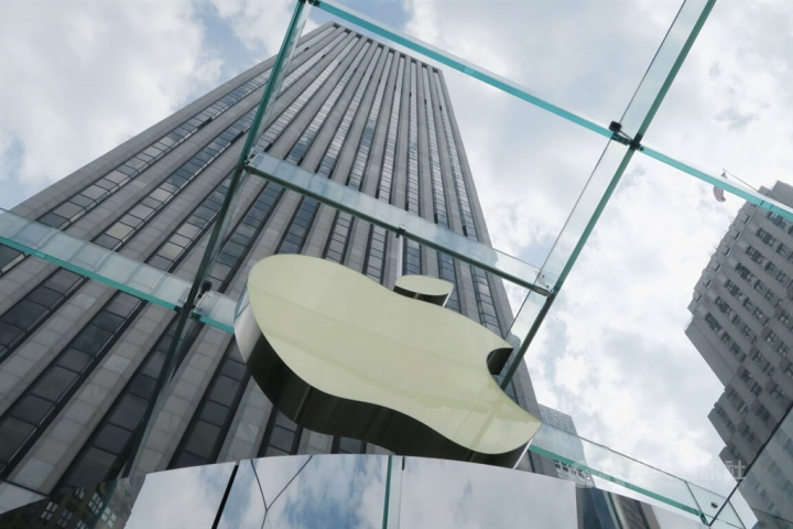 The logo of Apple Inc. is seen in this photo taken at an Apple Store in New York on Dec. 28, 2022.