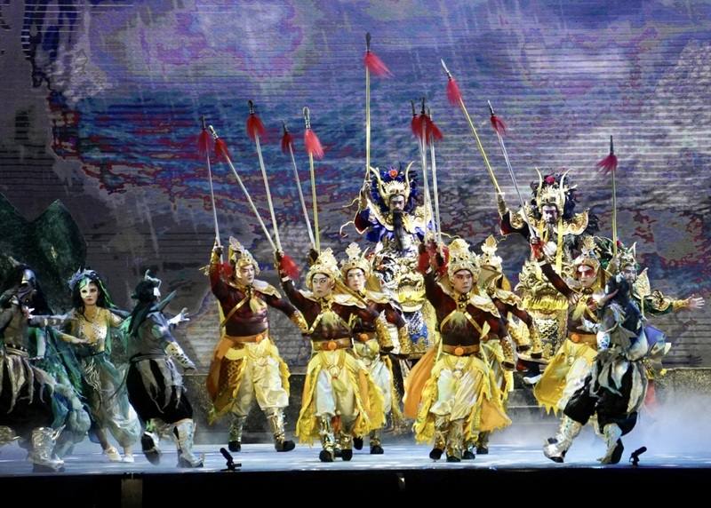 Ming Hwa Yuan Arts & Cultural Group perform Taiwanese opera "Mazu" at the 2024 Taiwan Lantern Festival in Tainan on Saturday. Feb. 3, 2024