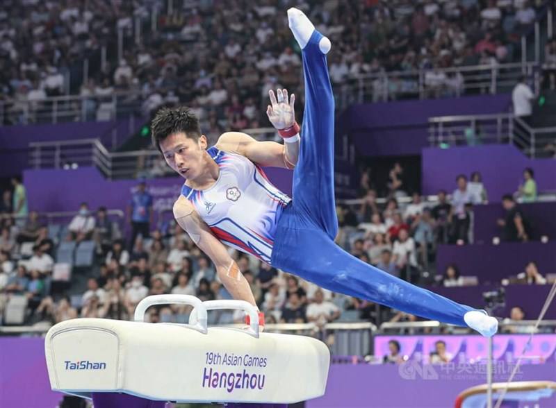 Taiwan gymnast Lee Chih-kai (李智凱) at the 2022 Asian Games in Hangzhou, China.