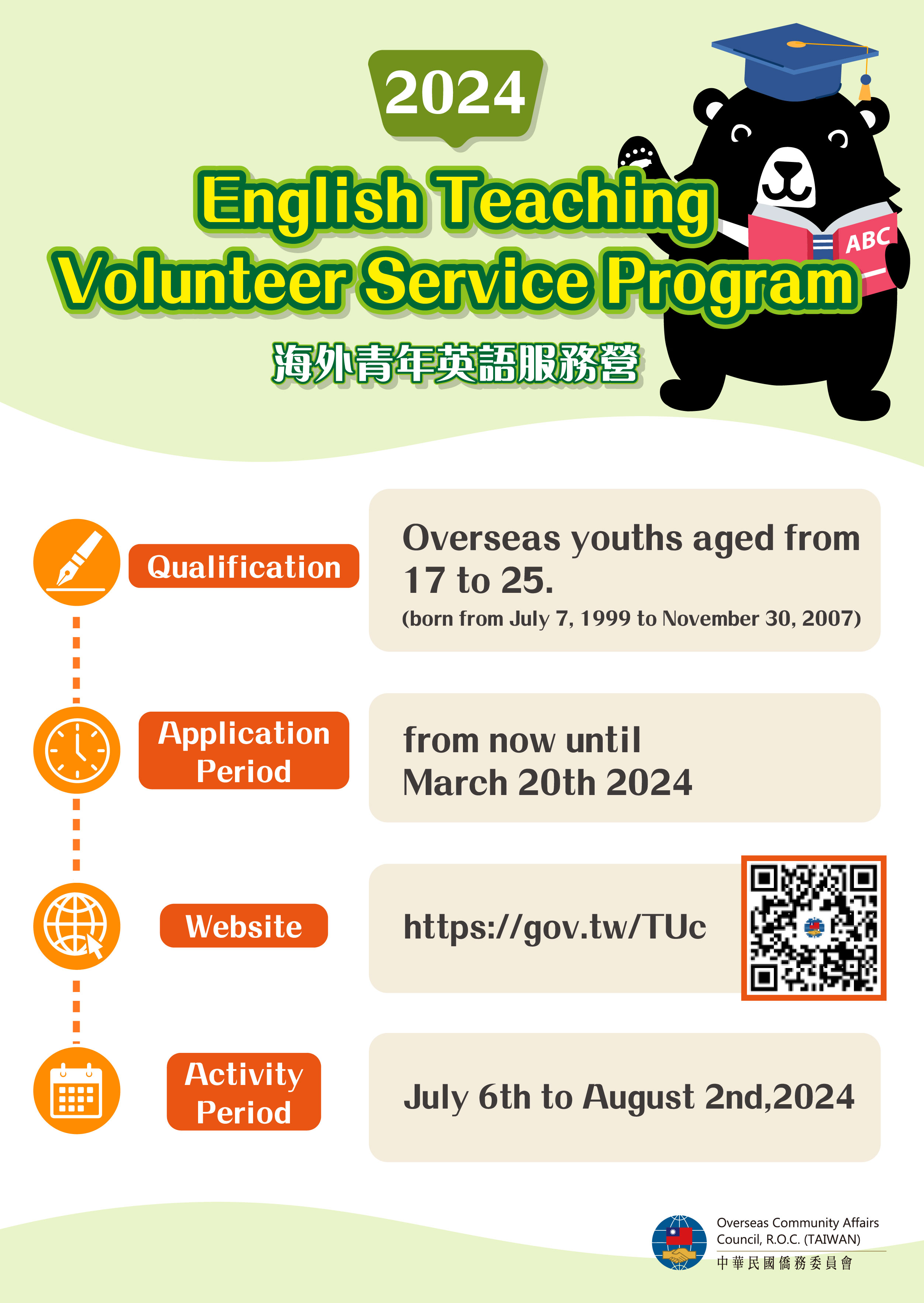 OCAC.R.O.C.(Taiwan) Overseas Compatriot Youth Study Activities