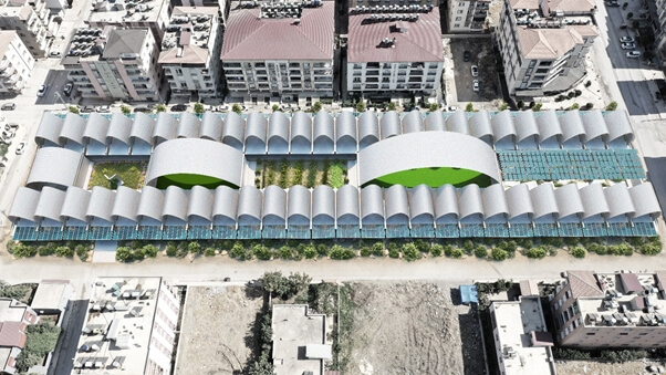 台灣雷伊漢勒世界公民中心將透過太陽能與儲能系統建置電暖設備，圖為中心空拍照。（裘振宇提供）