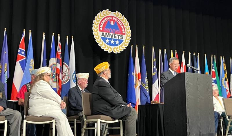 Secretary-General Chien delivered a speech at the AMVETS National Convention