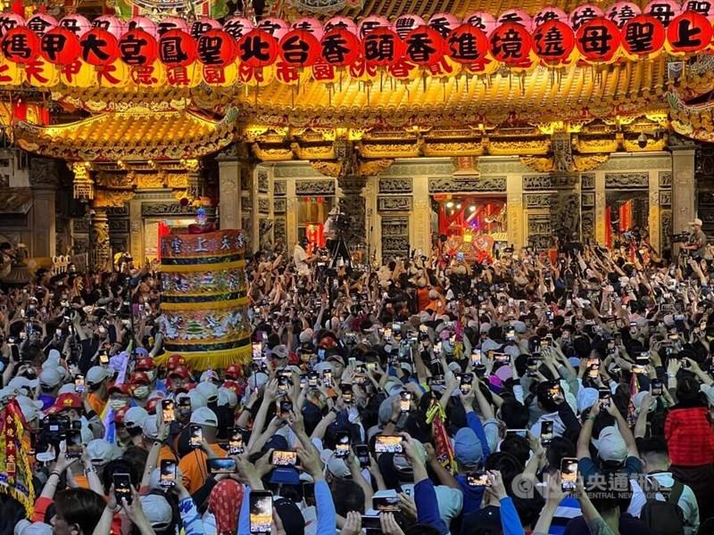 Worshipers participate in the pilgrimage of the sea goddess Mazu.