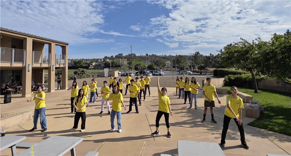 FASCA members practiced dance moves during the first training session.