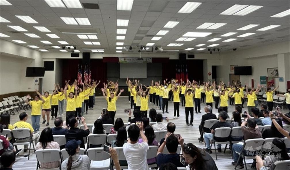 FASCA Freshman Training: New students perform a dance.