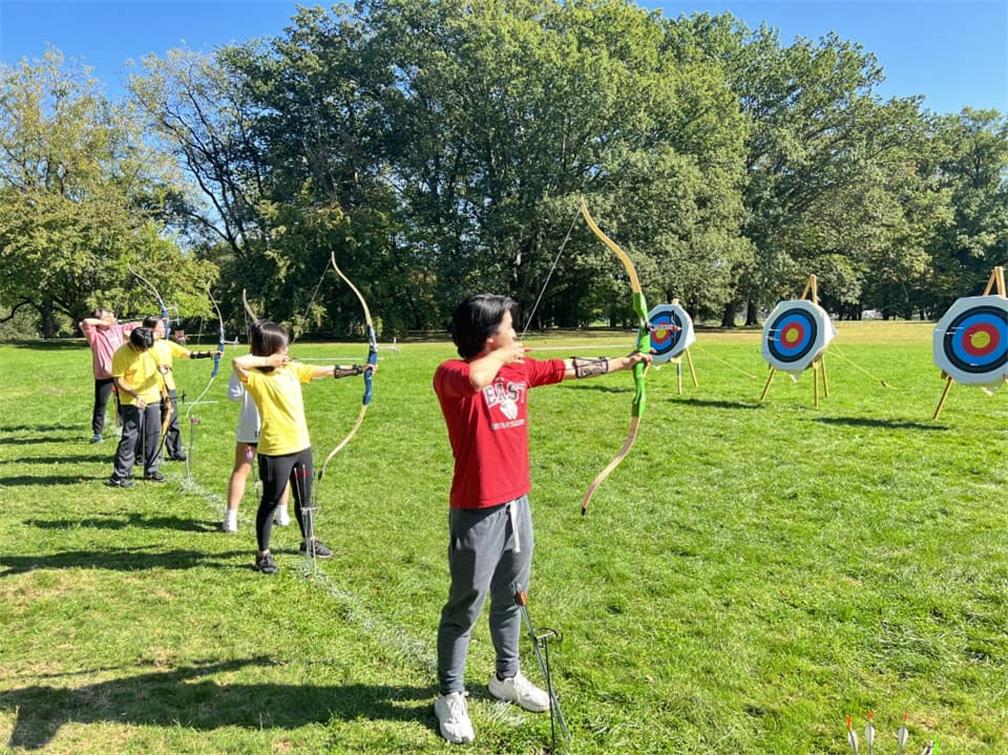 Cultural class: FASCA members experienced the thrill of archery.