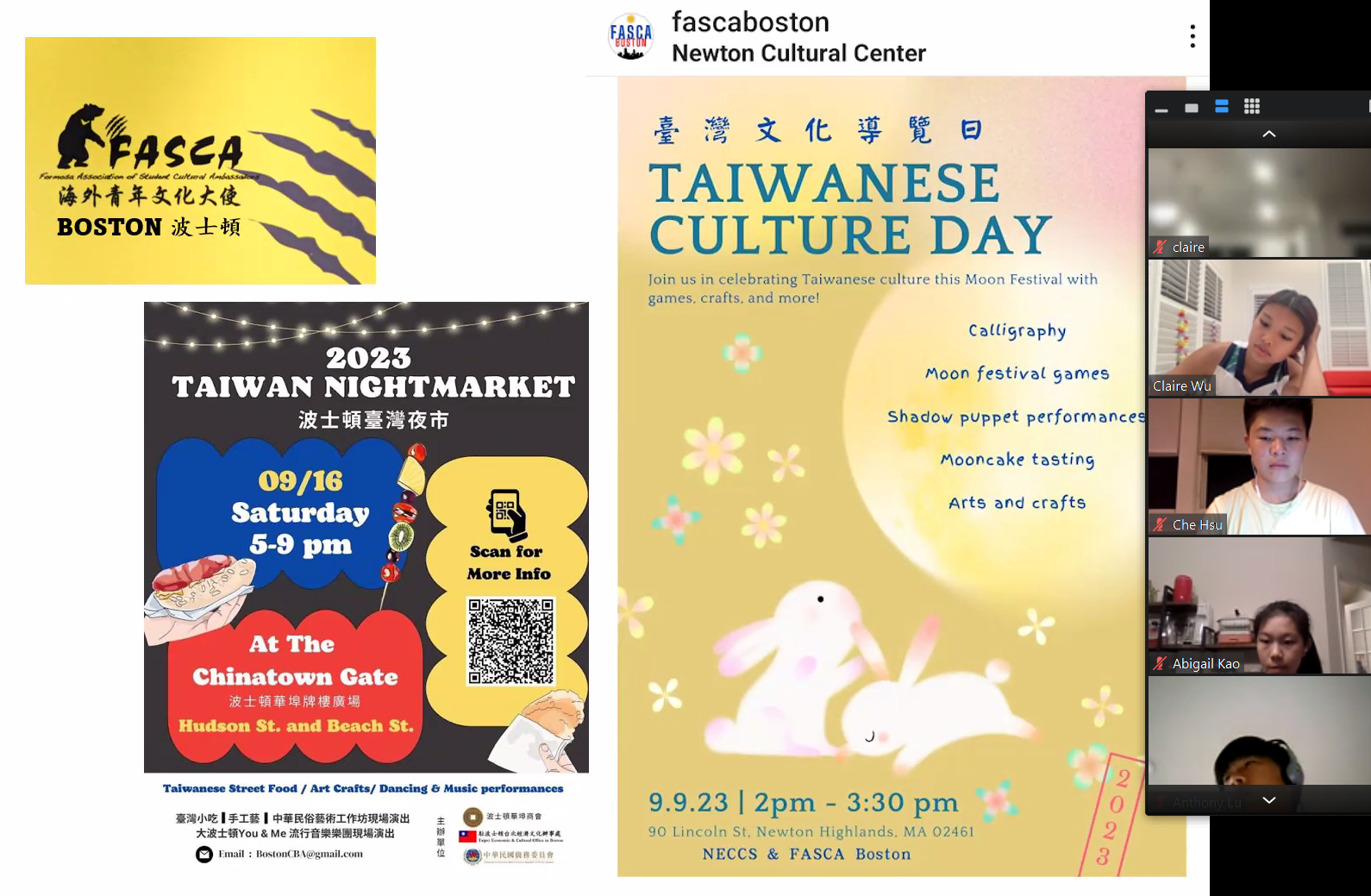 Virtual tour of Taiwanese culture: FASCA students interacted online.