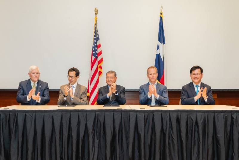 Taiwan and Texas signed an economic cooperation agreement.(Photo from Foreign Minister Lin Chia-lung's Facebook)