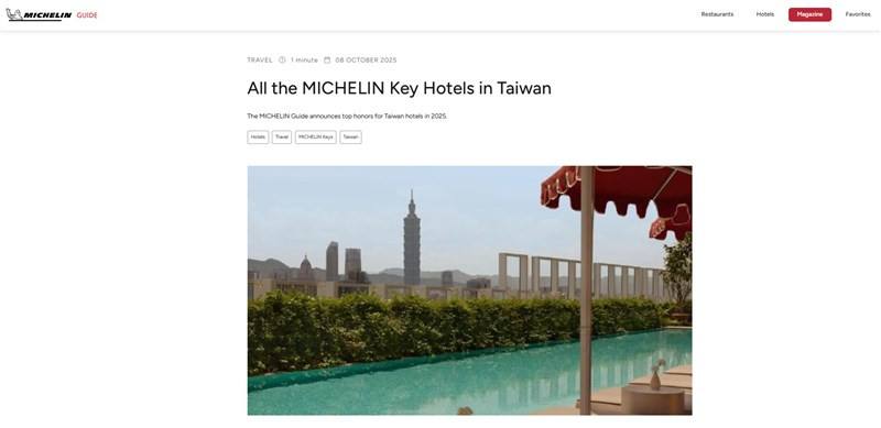 Graphic captured from Michelin Guide official website