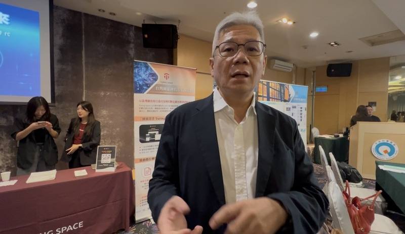 Wang Chun-chieh, deputy director general of the science park bureau, speaks to reporters in Taichung on Wednesday. CNA photo Oct.29, 2025
