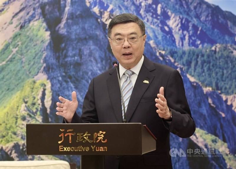 Premier Cho Jung-tai speaks on hiring foreign workers at the Executive Yuan in Taipei on Wednesday. CNA photo Oct. 29, 2025