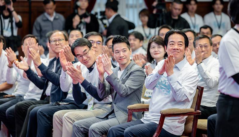 President Lai Ching-te attends the 2025 Presidential Hackathon awards ceremony.