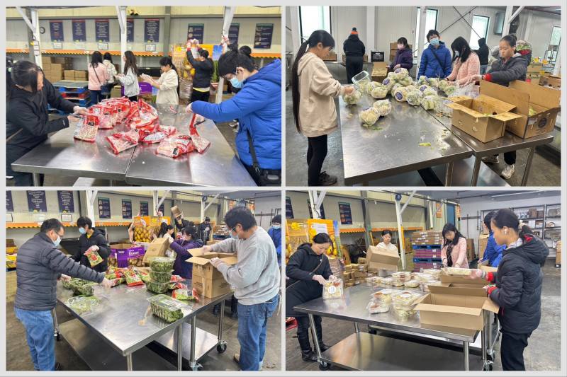 FASCA members separate expired food and containers for proper disposal.