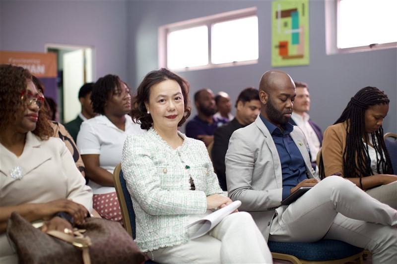 Fiona Fan (front second left), Taiwan's ambassador to Saint Vincent and the Grenadines along with the Caribbean nation's Cabinet members are seen in this file photo courtesy of the Embassy of the Republic of China (Taiwan) in St. Vincent and the Grenadine