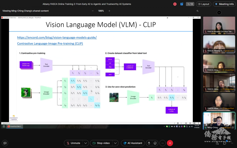 FASCA students are introduced to the process of which AI processes information using the Vision Language Model by Professor Chang.