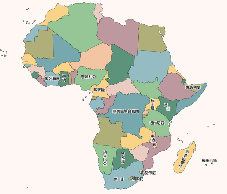 非洲地圖, 用來呈現非洲的各國資訊