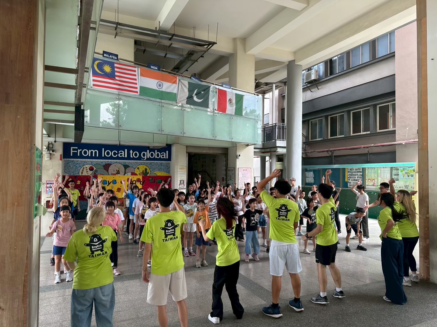 Volunteers taught English through games